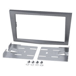 Maska za Opel Astra H 2004-2010, 2-DIN komplet u tamno sivoj boji.