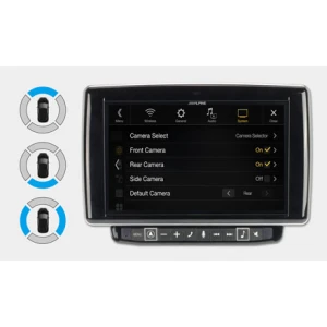 Moderni auto radio Alpine i902D-DU s ekranom i funkcijama upravljanja.
