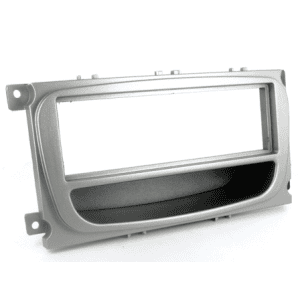 Maska za radio 1-DIN za Ford Focus, C-MAX, S-MAX, Mondeo 2007, srebrna boja s predalom.
