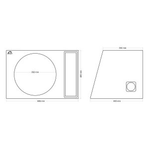 Dimenzije kutije za subwoofer 38cm, bassrefleks, 70 litara.