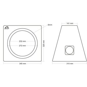 Kompaktna kutija za subwoofer od 25cm, idealna za optimalan zvuk i snagu.