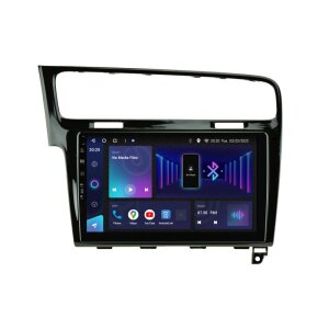 Android autoradio za Volkswagen Golf Mk7 s 10-inčnim zaslonom, podrška za Bluetooth i multimediju.